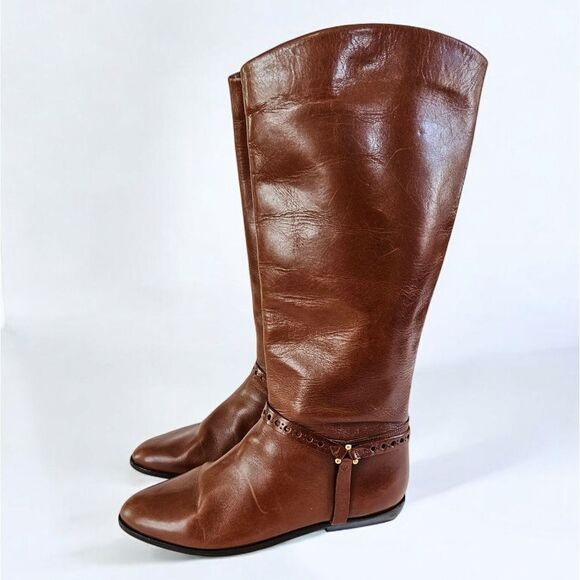 Etienne Aigner Vintage Alexis Brown Leather Harness Equestrian Riding Boots 7 - Picture 5 of 16
